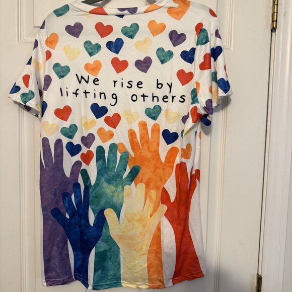 Inspirational "We Rise by Lifting Others" T-Shirt – Vibrant & Uplifting NWOT - Picture 3 of 3